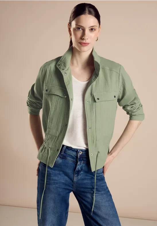 Thumbnail - Street One Frauen Musselin Jacke in Grün, Gr: 46