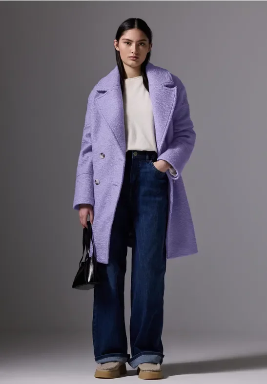 Street One Studio Frauen Mantel in Wolloptik in Lila, Gr: 46