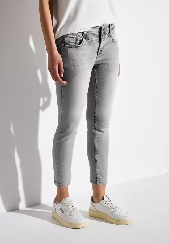 Street One Frauen 7/8-Jeans im Slim Fit in Grau, Gr: 26