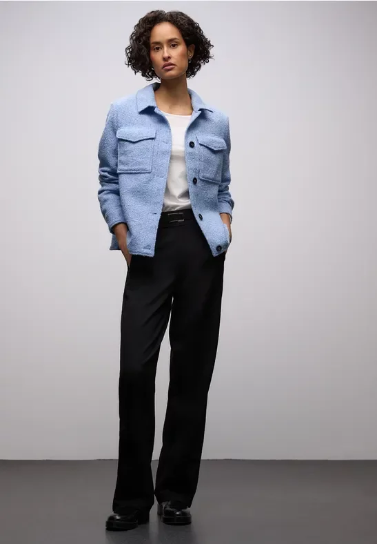 Street One Frauen Overshirt in Wolloptik in Blau, Gr: 38