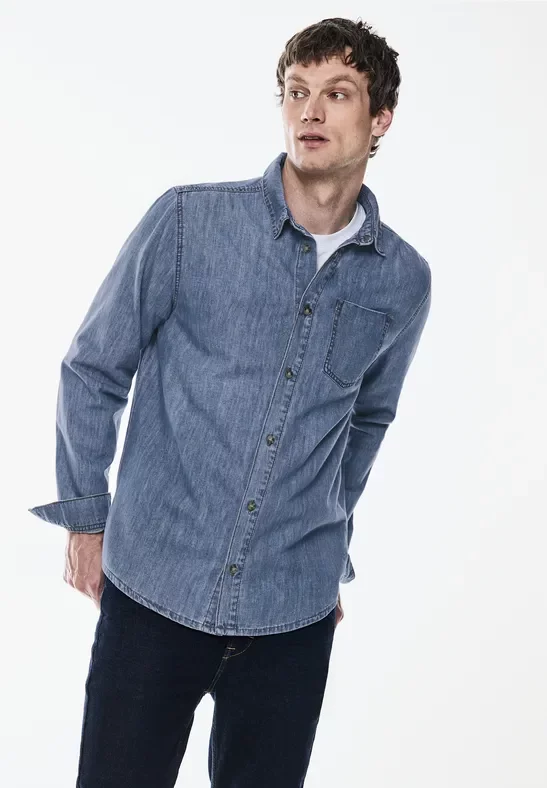 Street One MEN Männer Jeanshemd in Blau, Gr: XXL