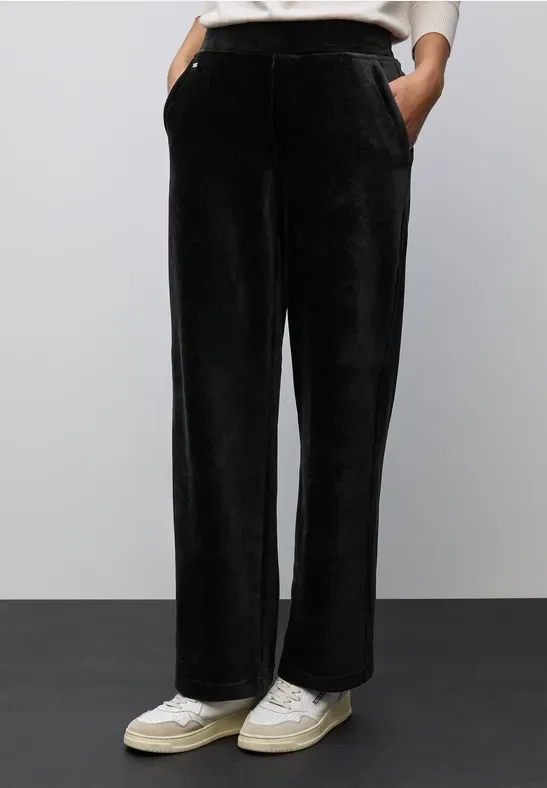 Thumbnail - Street One Frauen Straight Leg Cordhose in Schwarz, Gr: 38