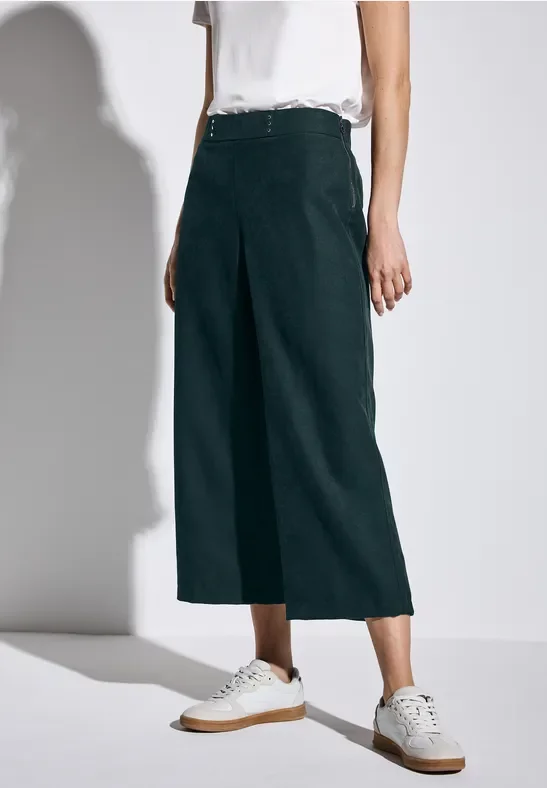 Street One Frauen Twill Culotte in Grün, Gr: 34