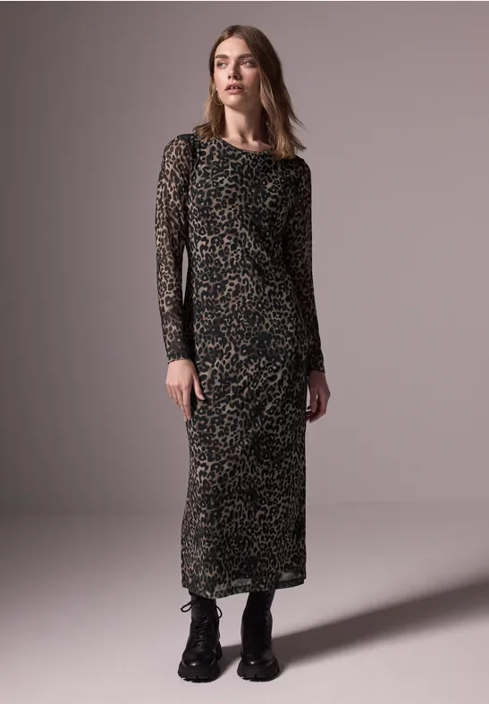 Street One Studio Frauen Bedrucktes Maxi-Kleid in Braun, Gr: 46