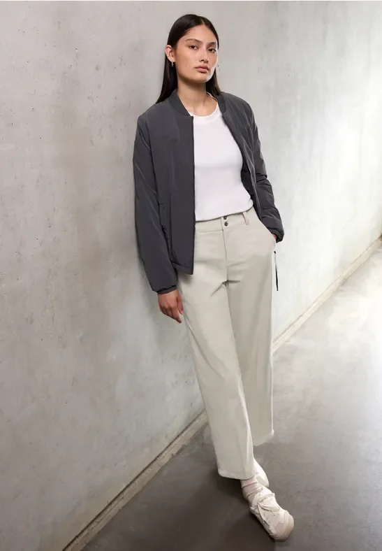 Street One Studio Frauen Straight Leg Cordhose in Beige, Gr: 38