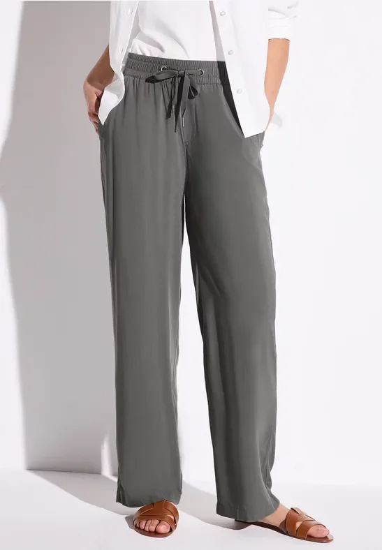 Street One Frauen Wide Leg Hose in Grau, Gr: 40