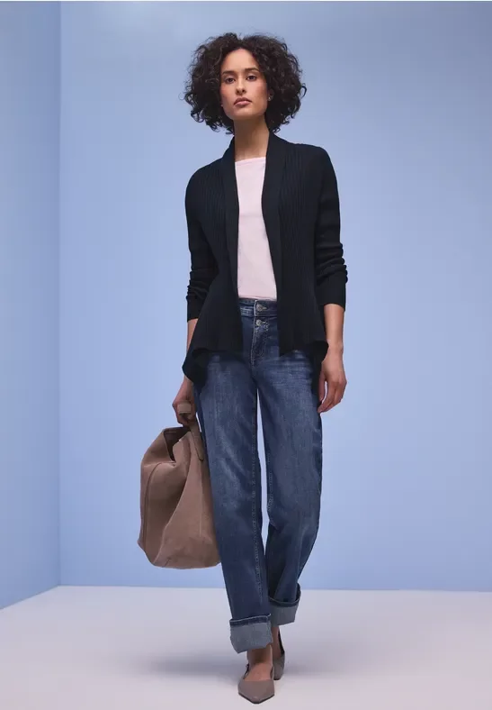 Street One Frauen Cutline Cardigan in Blau, Gr: 44