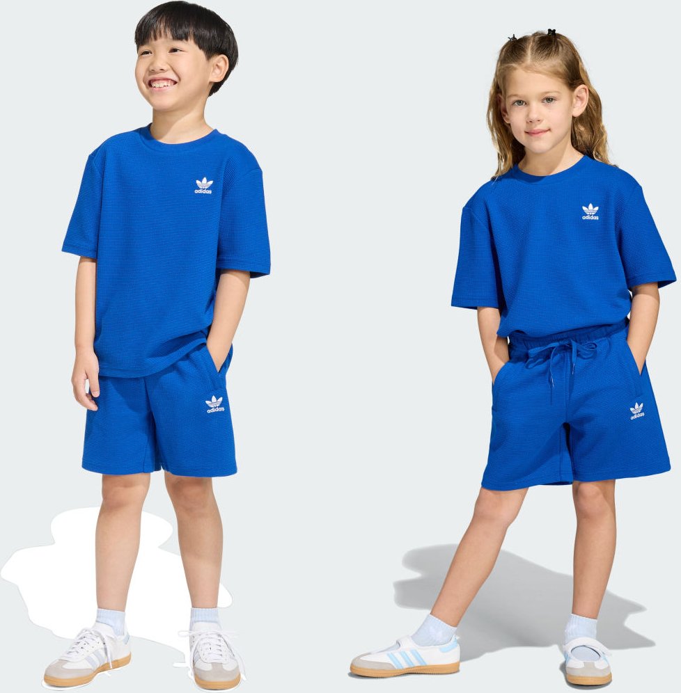 Lockeres Waffle-Set aus Shorts und T-Shirt