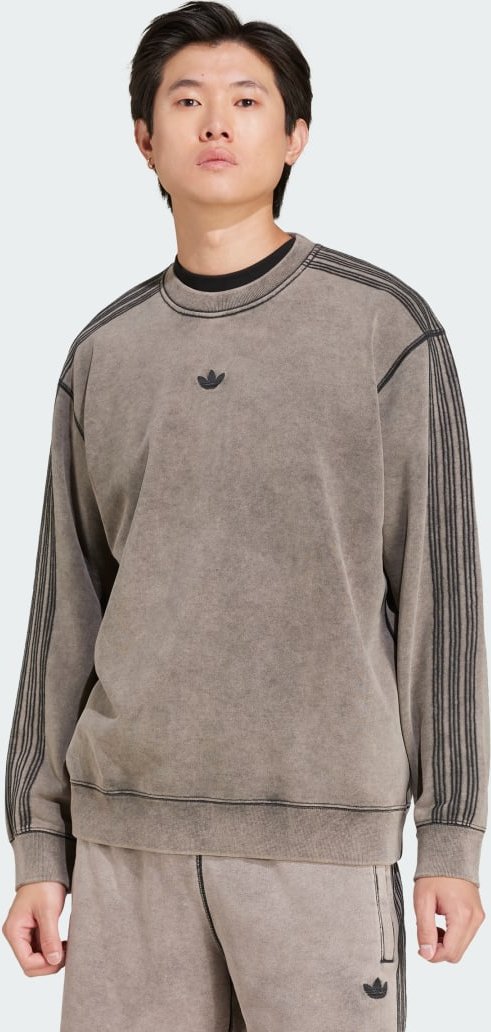 Premium Essentials Retro Washed Sweatshirt mit Rundhalsausschnitt