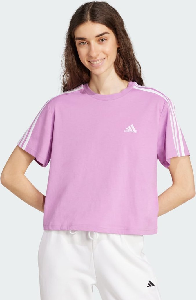 Essentials 3-Streifen Single Jersey Crop-Top