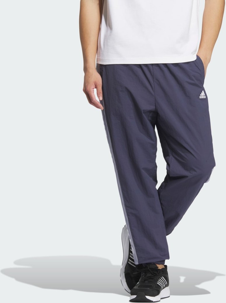 Wording Loose Fit Wrinkled Nylon Woven Brushed Tricot Lined Pants (Gender Neutral)