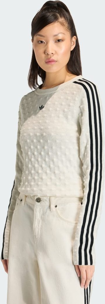 ADIDAS ORIGINALS SLIM SOLID SPIKE KNIT SWEATSHIRT