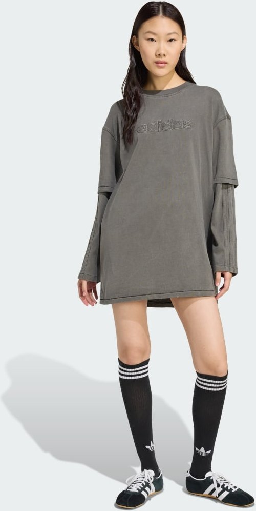 Layered Long-Sleeve Tee Dress