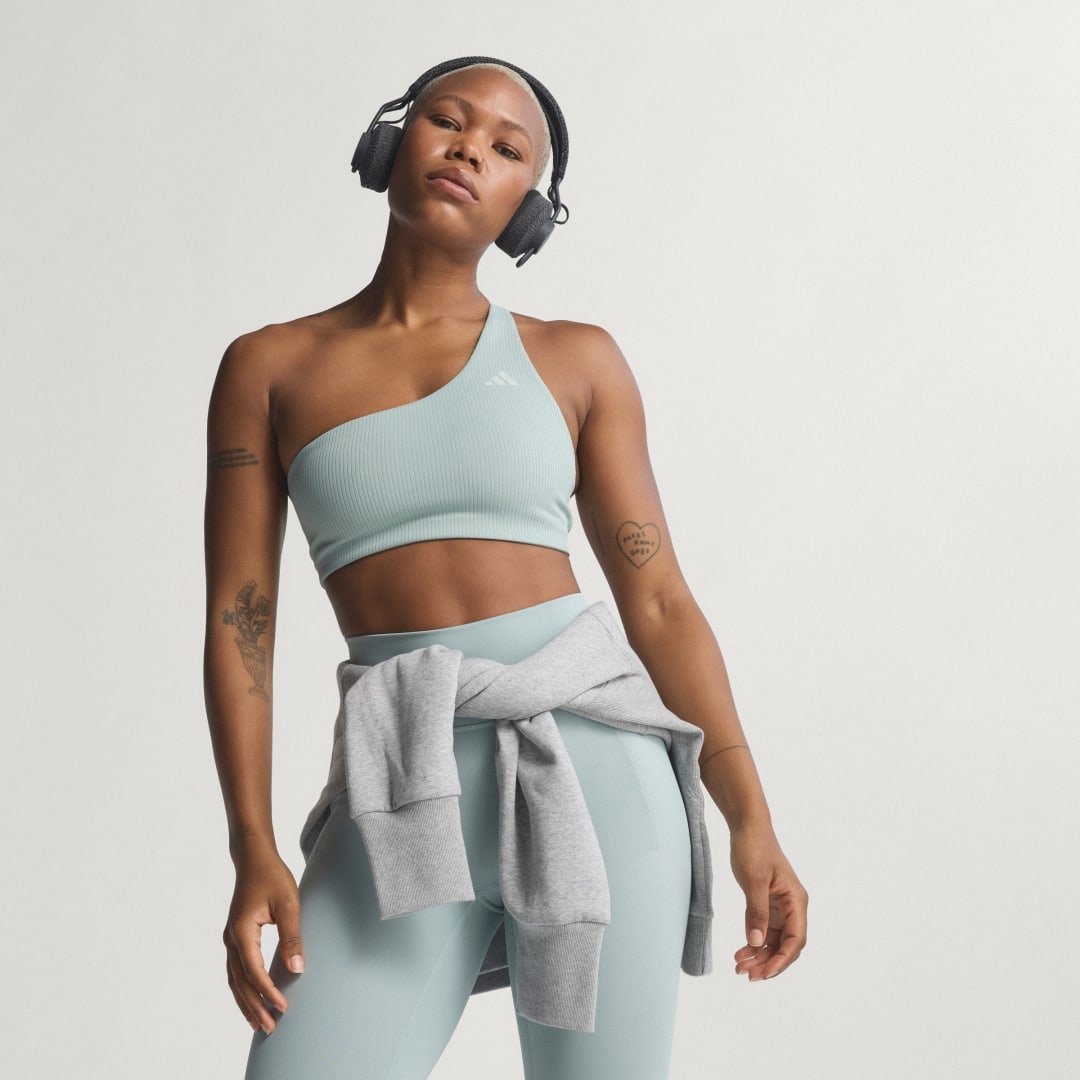 Thumbnail - Optime Workout Rib One-Shoulder-BH mit leichtem Halt