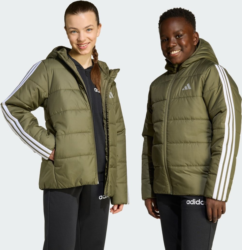 Essentials 3-Streifen gefütterte Kinderjacke