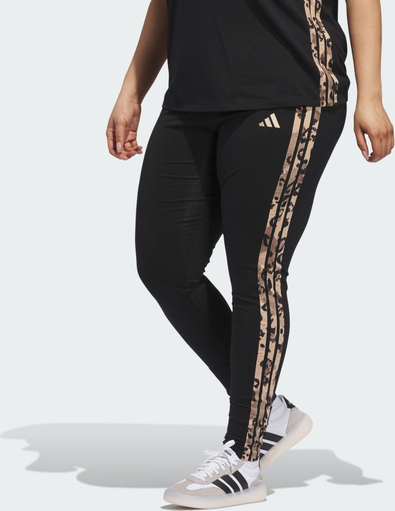 Animal Print 3-Streifen High Rise Leggings (Große Größen)