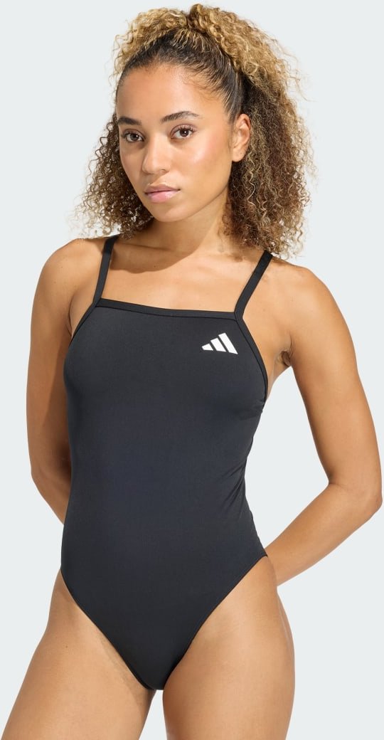 Badeanzug mit dünnen Trägern und V-förmigem Rückendesign