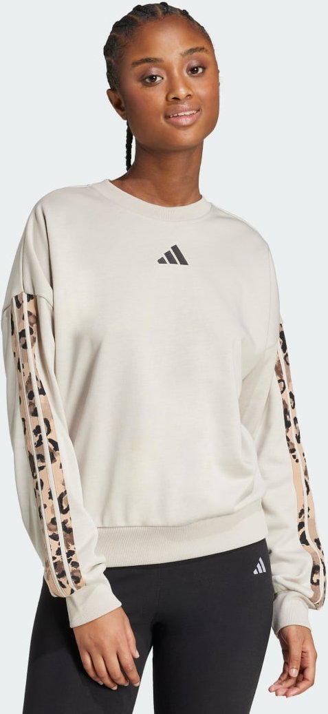Animal Print 3-Stripes French Terry Sweatshirt