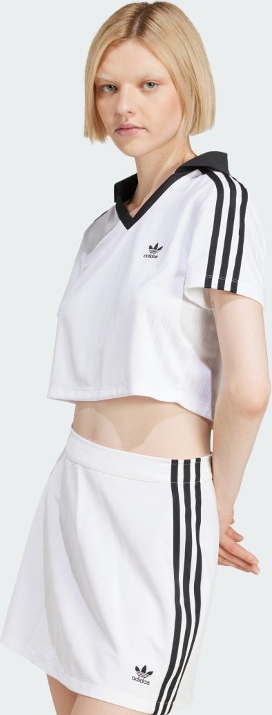 Adicolor Football Jacquard V-Neck Crop Poloshirt