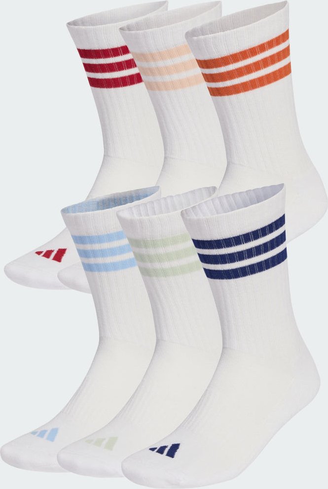3-Streifen Essentials Cushioned Crew Socken 6er-Pack