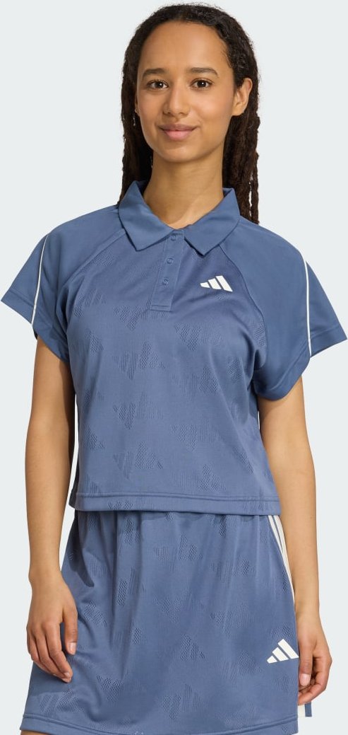 Stadium 3-Streifen Tennis inspiriertes Jacquard Poloshirt