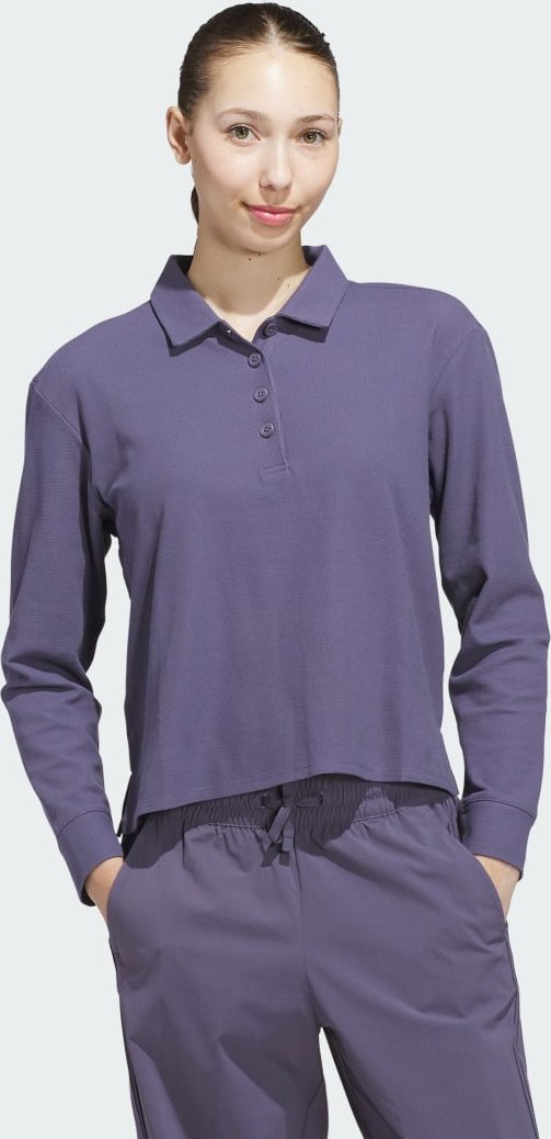 Beyond The Course Long Sleeve Loose Polo Shirt