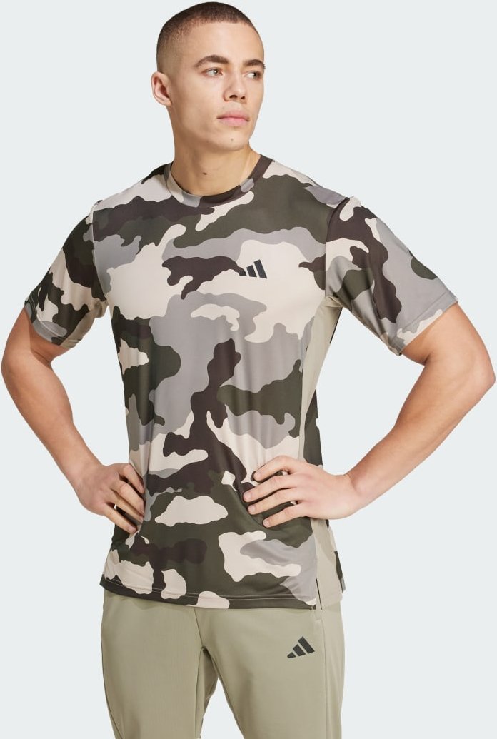 Train Essentials Camo Allover Print T-Shirt