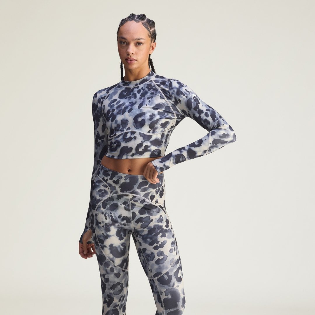 Thumbnail - adidas by Stella McCartney langärmeliges Crop-Top mit Print