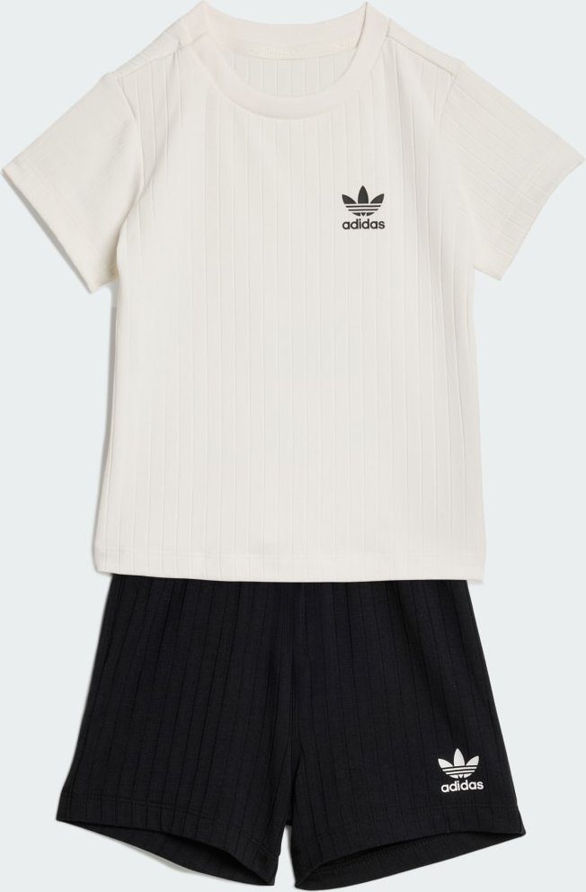 REGULAR WIDE RIB SET MIT SHORTS UND T-SHIRT