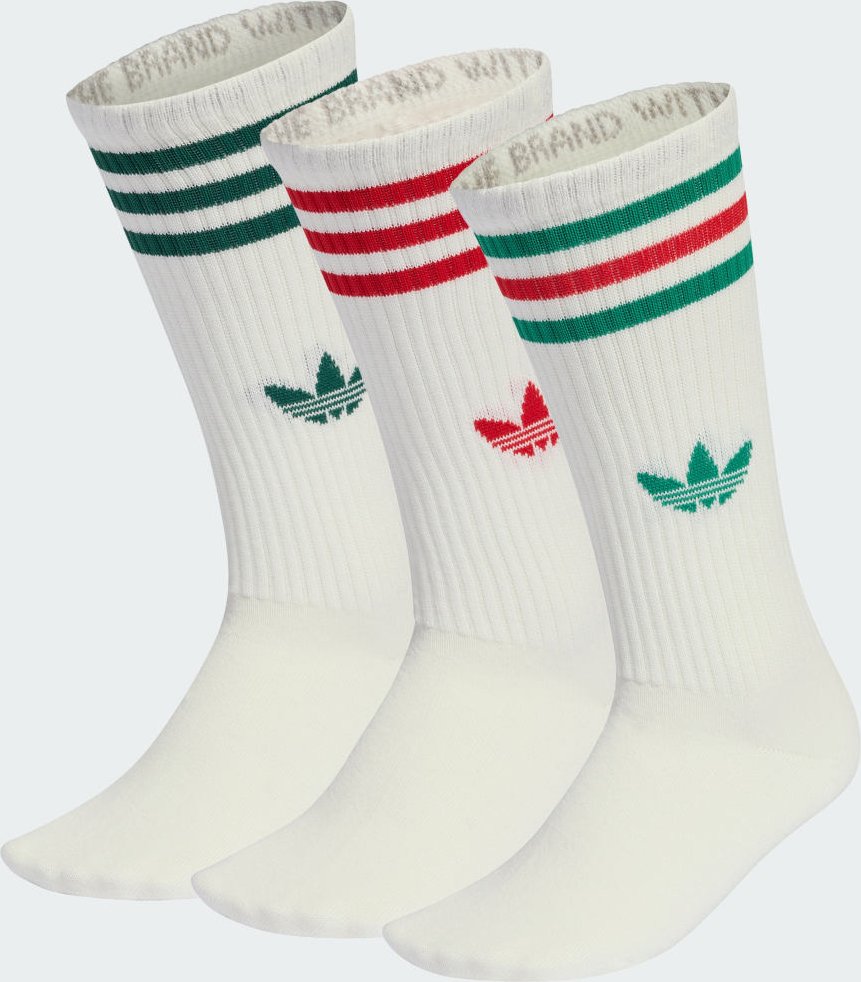 3-Streifen High Crew Socken, 3 Paar