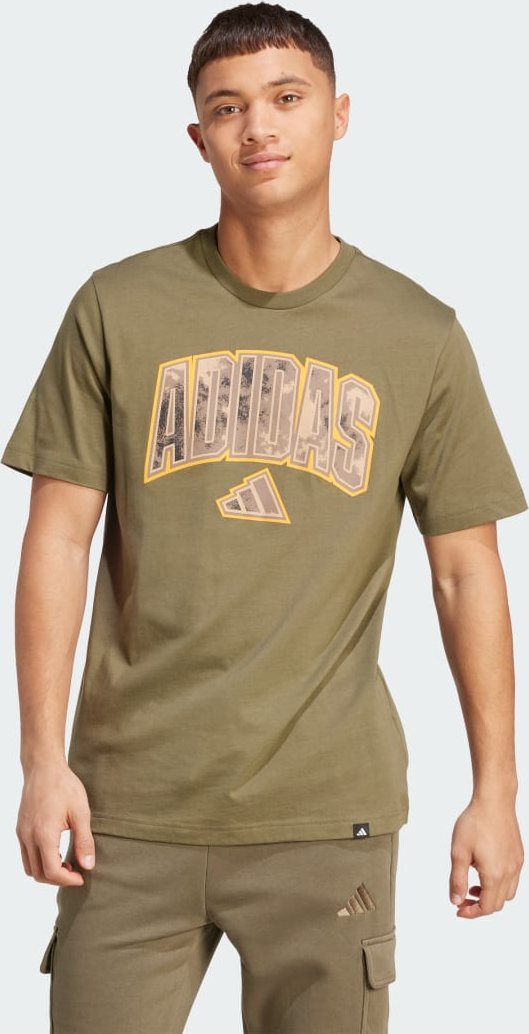 Camo Script Graphic T-Shirt