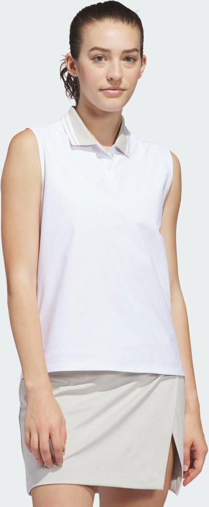 Beyond The Course Twistknit Sleeveless Poloshirt