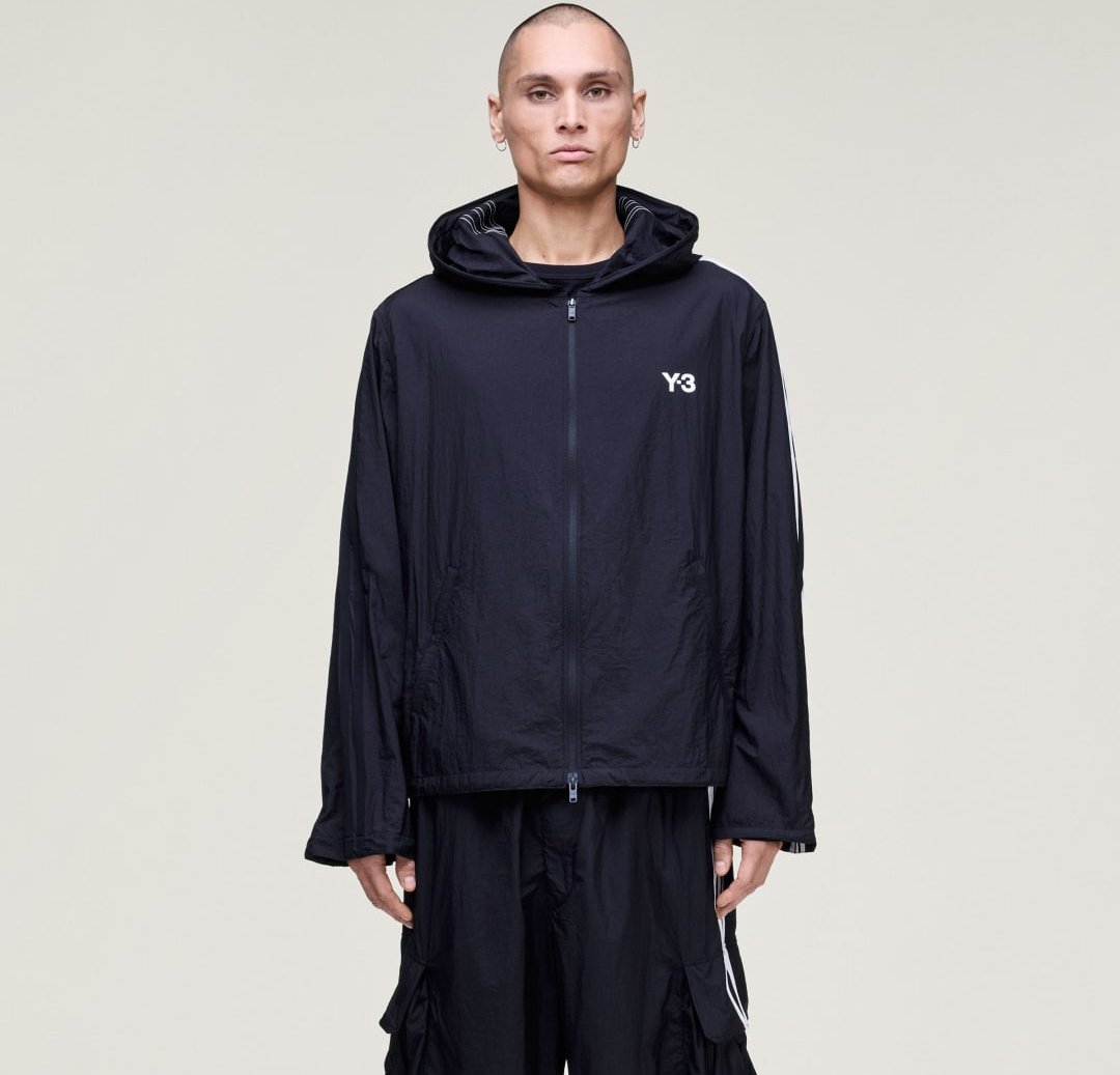 Y-3 NYLON WIRED 3-STREIFEN TRACK TOP