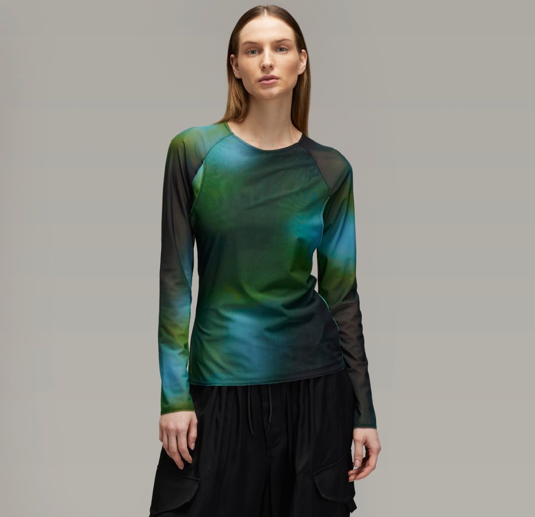 Y-3 Allover Print Mesh Fitted T-Shirt