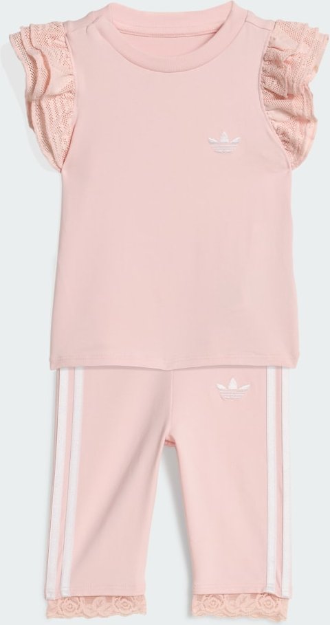 SET MIT 3/4-SPITZENLEGGINGS UND T-SHIRT