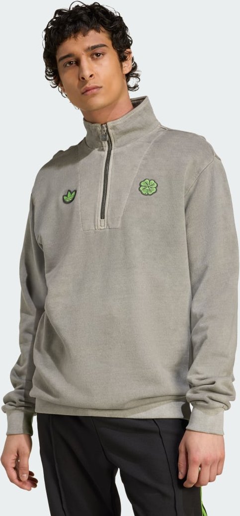 Celtic FC Terrace Icons Pullover, Reißverschluss bis zur Brust