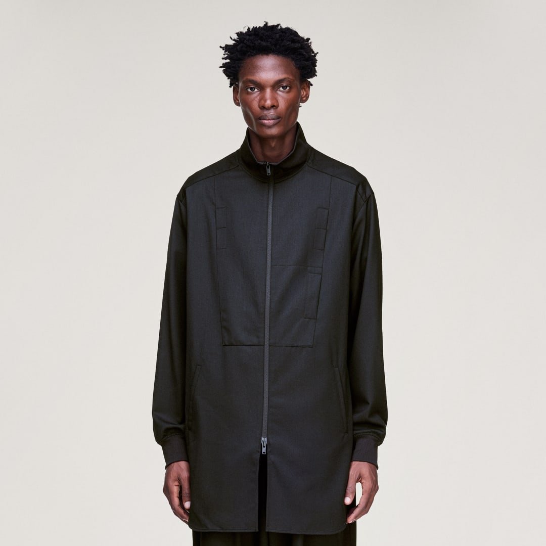 Y-3 LANGE TRAININGSJACKE AUS VEREDELTER WOLLE