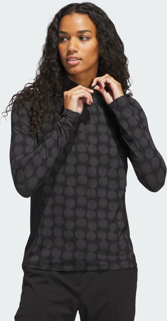 Ultimate365 Printed Quarter-Zip Mock Poloshirt