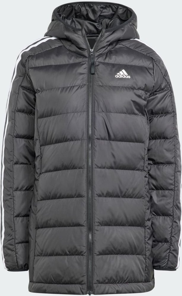 Essentials 3-Streifen leichter Daunen-Kapuzenparka