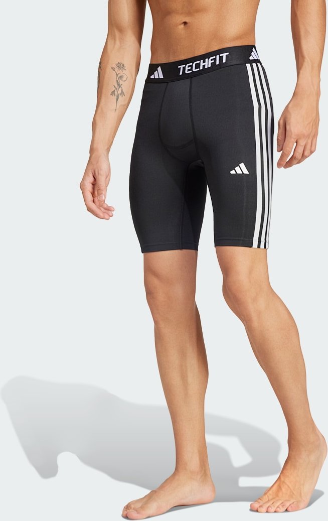 Thumbnail - TECHFIT Compression Training 3-Streifen kurze Leggins