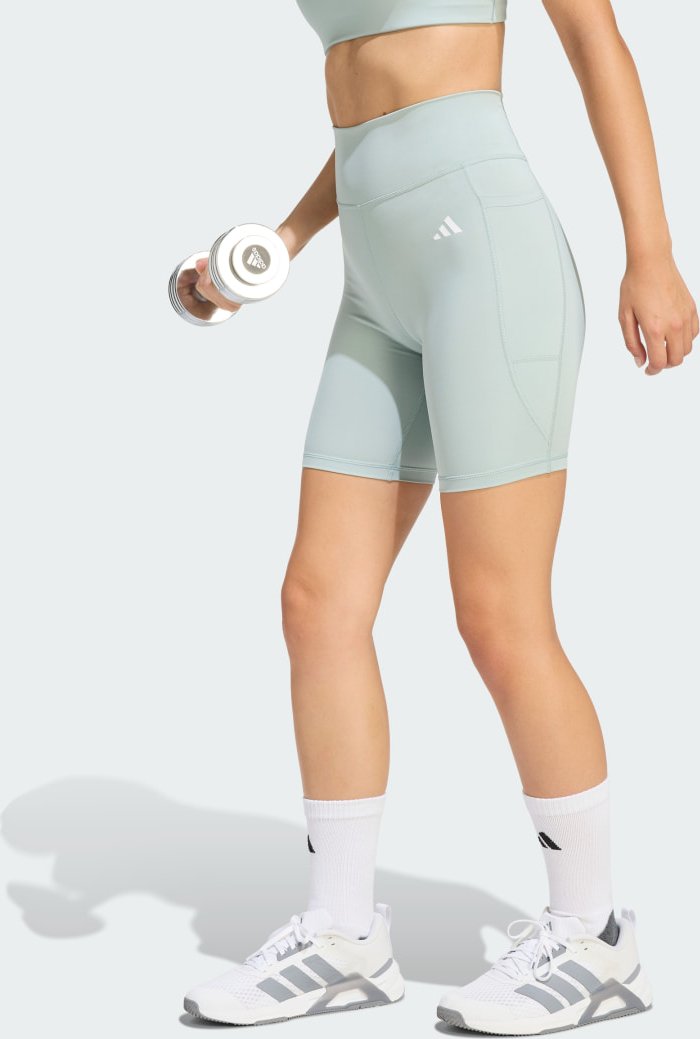 Optimé Essentials kurze Leggings mit Tasche, 18 cm