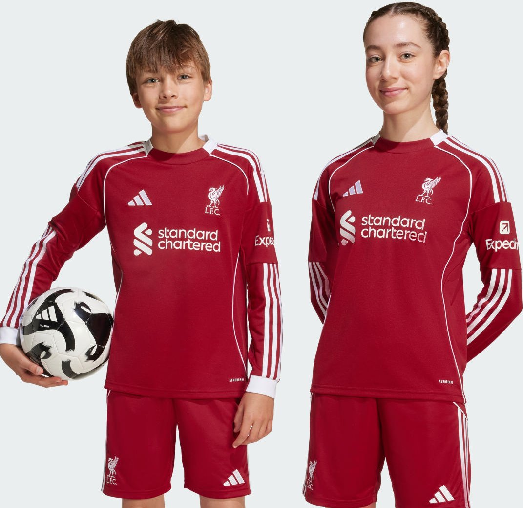 Thumbnail - FC Liverpool 25/26 Kids Langarm-Heimtrikot