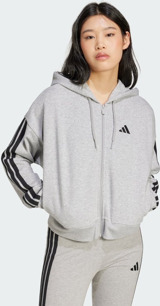 Thumbnail - Essentials 3-Streifen French Terry Kapuzenjacke