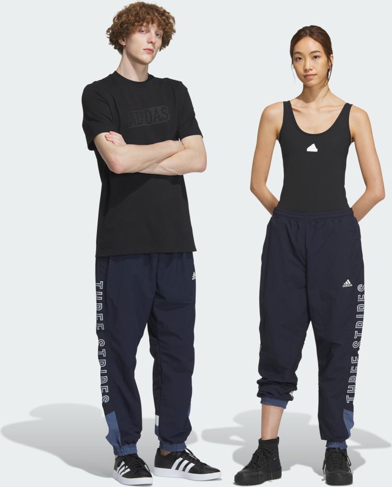 Wording Loose Fit Woven Cuffed Pants