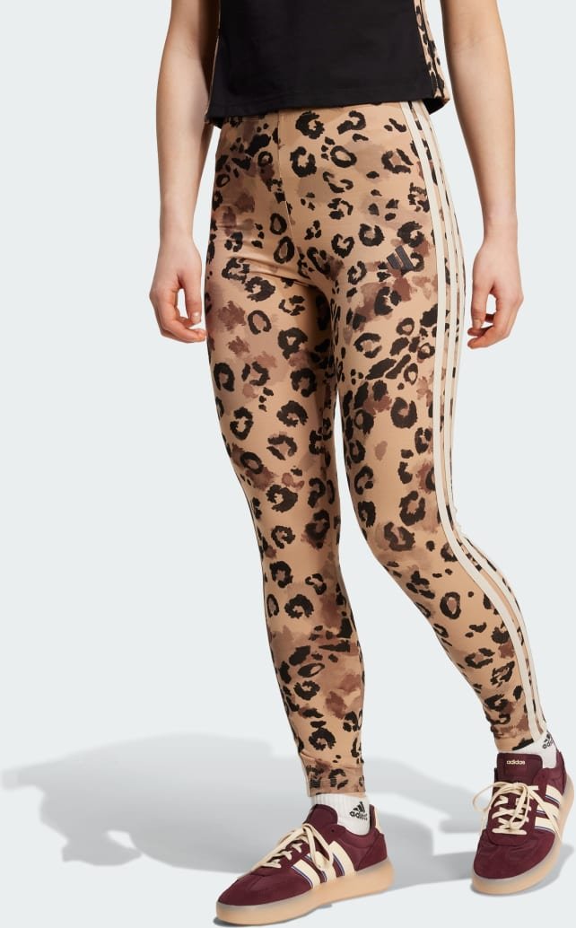 Animal Print 3-Stripes High Rise Leggings