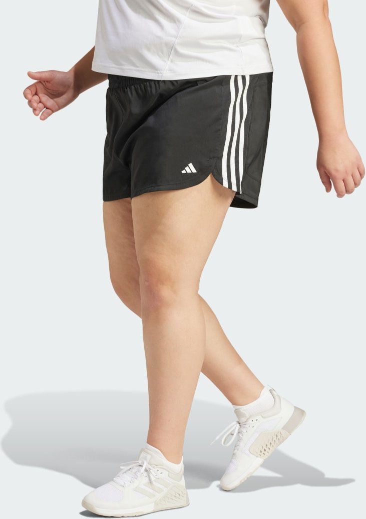 Pacer Training 3-Streifen Woven High-Rise Shorts – Große Größen