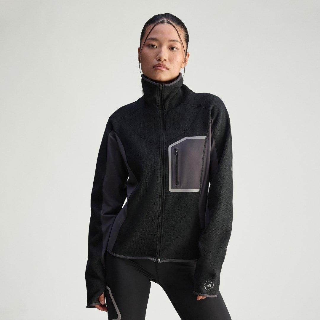 adidas By Stella McCartney CLIMAWARM Running Midlayer mit durchgehendem Reißverschluss