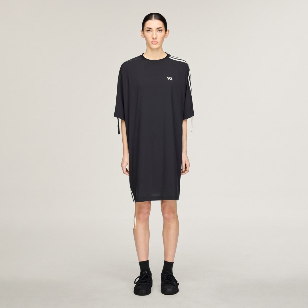 Y-3 CINCH 3-STREIFEN OVERSIZED T-SHIRT-KLEID