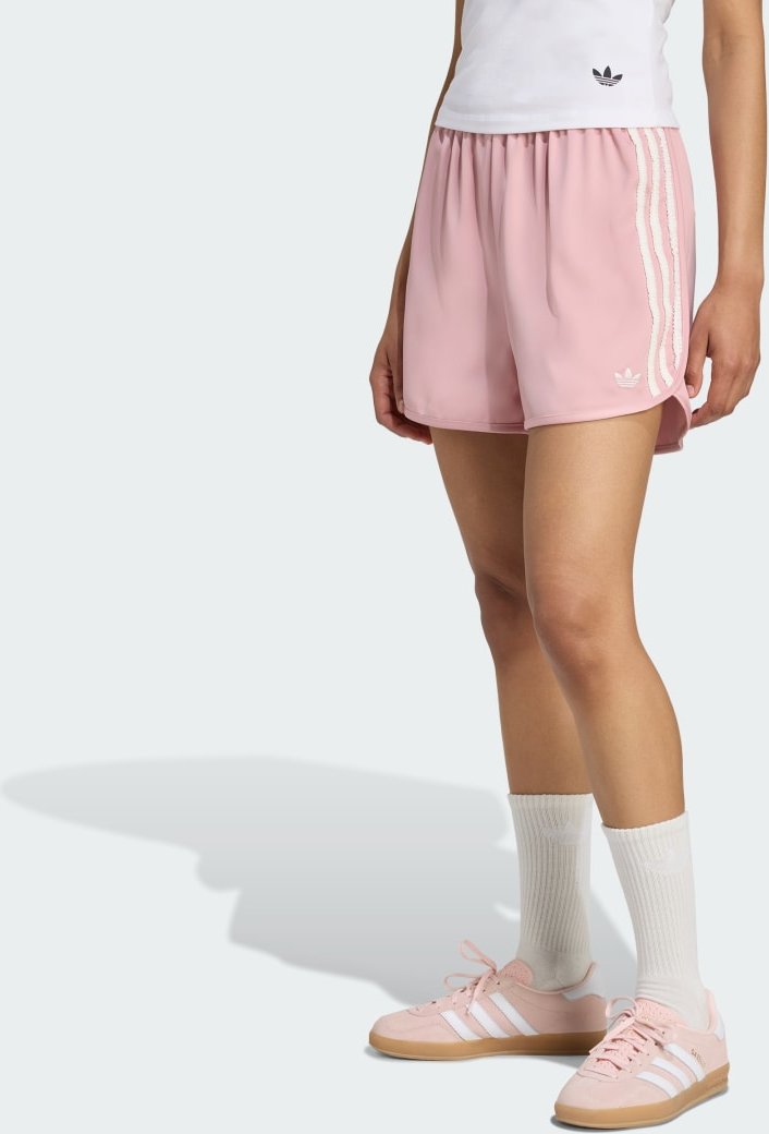 adidas Originals Satin Shorts mit Rüschen 3-Streifen