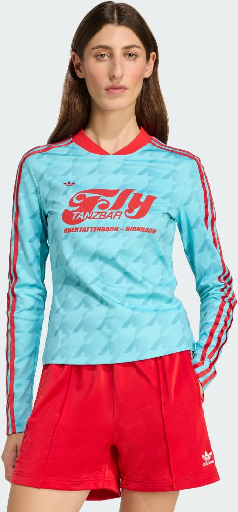 Grafik Fußball Allover Print Bodycon langärmeliges Trikot